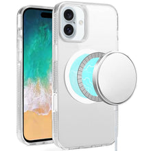 For iPhone 16 Plus 6.7in Case Magnetic Circle Grip Sides Cover + Tempered Glass