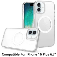 For iPhone 16 Plus 6.7in Case Magnetic Circle Grip Sides Cover + Tempered Glass