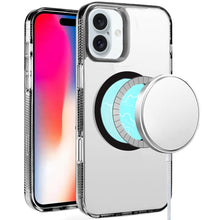 For iPhone 16 6.1inch Case Magnetic Circle Grip Sides Cover + Tempered Glass