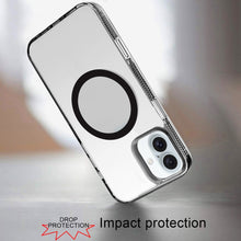For iPhone 16 6.1inch Case Magnetic Circle Grip Sides Cover + Tempered Glass