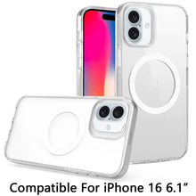 For iPhone 16 6.1inch Case Magnetic Circle Grip Sides Cover + Tempered Glass