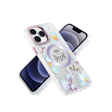 For iPhone 12/12 Pro Case Magnetic Circle Inspiration Quote + Tempered Glass