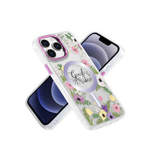 For iPhone 12/12 Pro Case Magnetic Circle Inspiration Quote + Tempered Glass