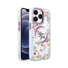 For iPhone 12/12 Pro Case Magnetic Circle Inspiration Quote + Tempered Glass