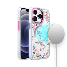 For iPhone 12/12 Pro Case Magnetic Circle Inspiration Quote + Tempered Glass