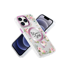 For iPhone 12/12 Pro Case Magnetic Circle Inspiration Quote + Tempered Glass