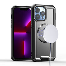 For iPhone 15 PLUS Case Magnetic Charging Fused Hybrid Cover + 2 Tempered Glass