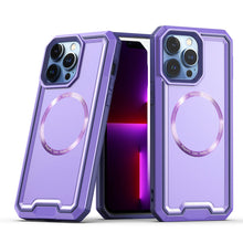 For iPhone 15 PLUS Case Magnetic Charging Fused Hybrid Cover + 2 Tempered Glass