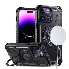 For iPhone 12/12 Pro Case Magnetic Ring Shockproof Ringstand + Tempered Glass