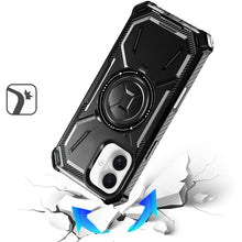 For iPhone 16 6.1inch Case Magnetic Circle Shockproof with Ring + Tempered Glass