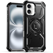 For iPhone 16 6.1inch Case Magnetic Circle Shockproof with Ring + Tempered Glass