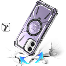 For iPhone 16 6.1inch Case Magnetic Circle Shockproof with Ring + Tempered Glass