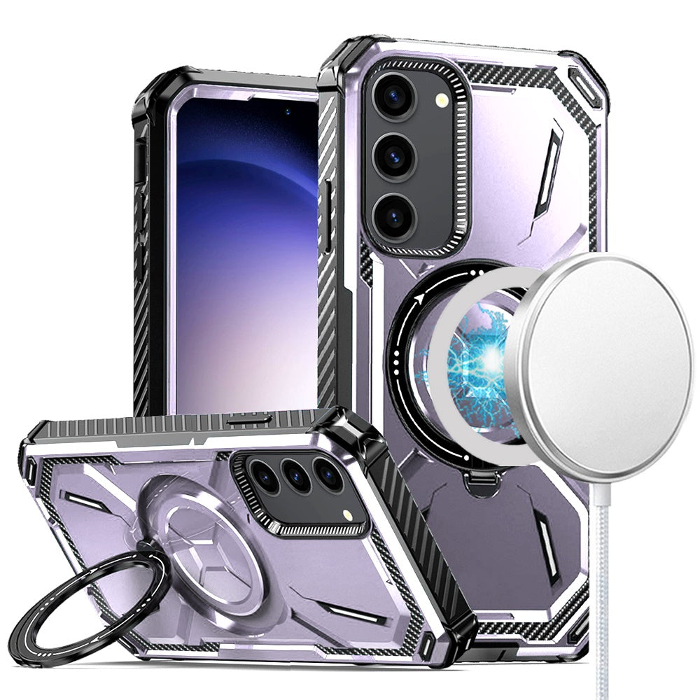 For Samsung Galaxy S24 Ultra Case Magnetic Charging Rugged Shockproof Ringstand