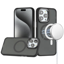 For iPhone 15 Pro Max Case Magnetic Circle Soft Touch Cover + 2 Tempered Glass