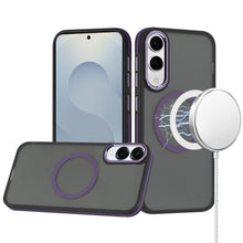 For Samsung S25 Edge Case Magnetic Circle Soft Touch Cover + Tempered Glass