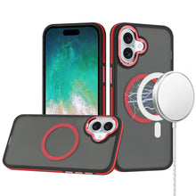 For iPhone 16 Plus 6.7in Case Magnetic Circle Soft Metal Buttons +Tempered Glass