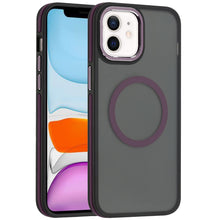 For iPhone 11 6.1 in. Case Magnetic Circle Soft Touch Frosted + Tempered Glass