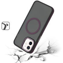 For iPhone 11 6.1 in. Case Magnetic Circle Soft Touch Frosted + Tempered Glass
