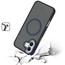 For iPhone 16 6.1inch Case Magnetic Circle Soft Metal Buttons + Tempered Glass