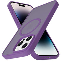 For iPhone 14 PRO MAX 6.7 in. Case Magnetic Circle Soft Touch Translucent Cover