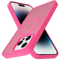 For iPhone 14 PRO MAX 6.7 in. Case Magnetic Circle Soft Touch Translucent Cover