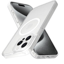 For iPhone 15 Pro Max Case Magnetic Circle Soft Translucent + 2 Tempered Glass