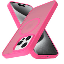 For iPhone 15 Pro Max Case Magnetic Circle Soft Translucent + 2 Tempered Glass