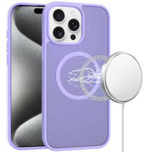 For iPhone 15 Pro Max Case Magnetic Circle Soft Translucent + 2 Tempered Glass