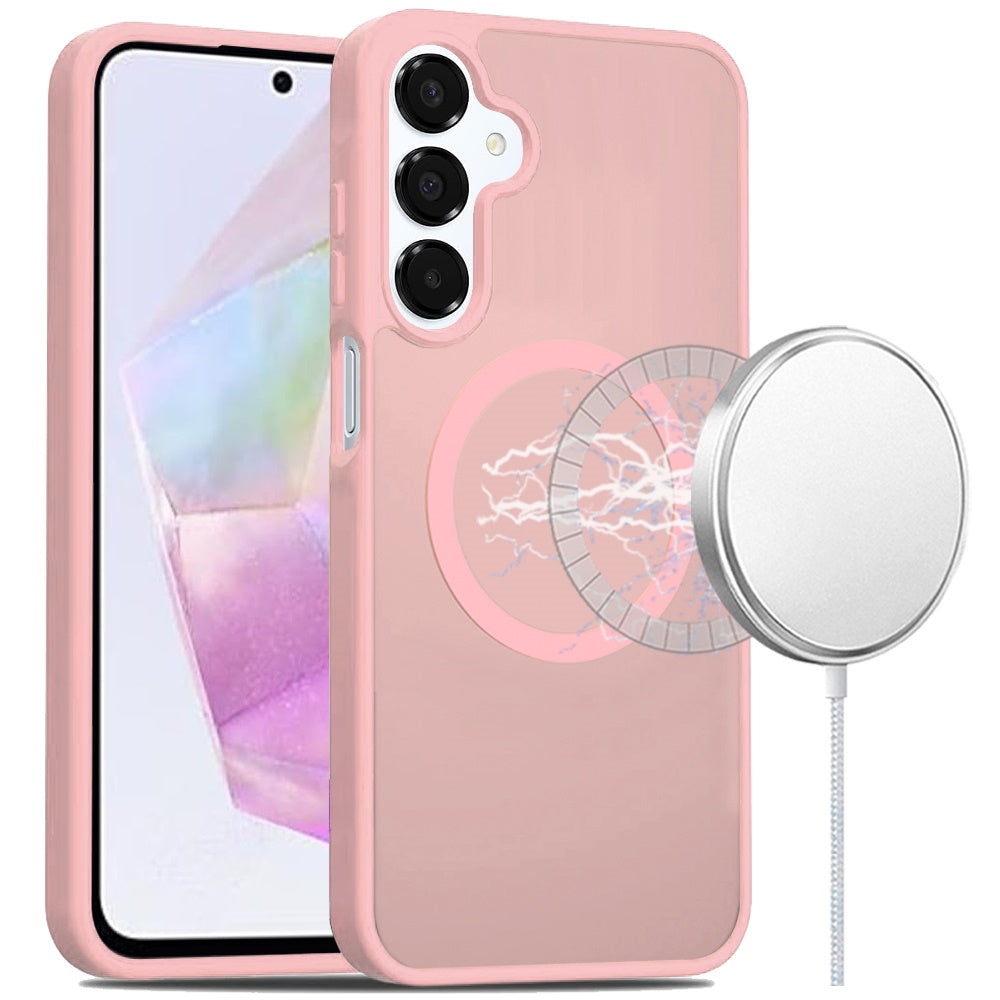 For Samsung A36 Case Magnetic Circle Soft Touch Translucent + Tempered Glass