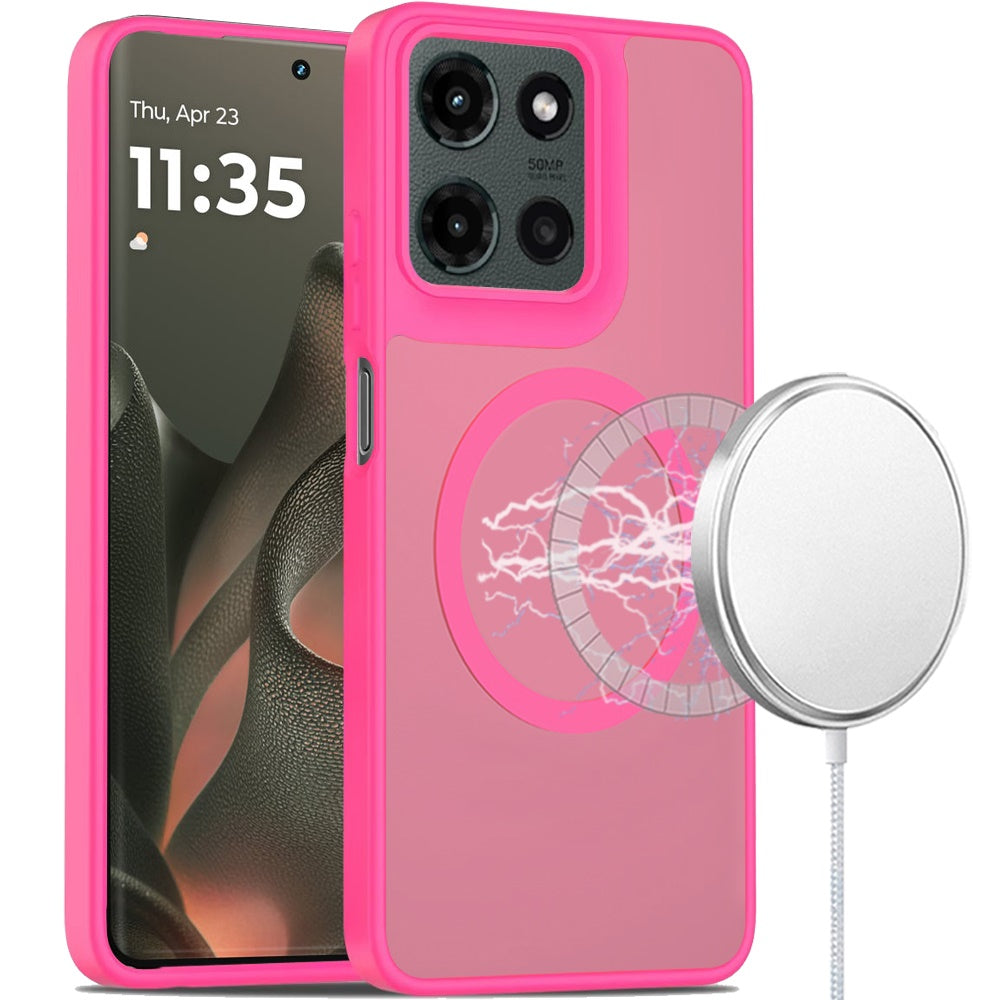 For Motorola Edge 2025 Case Magnetic Circle Soft Smooth Translucent Phone Cover