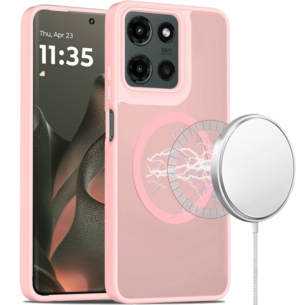For Motorola Edge 2025 Case Magnetic Circle Soft Smooth Translucent Phone Cover