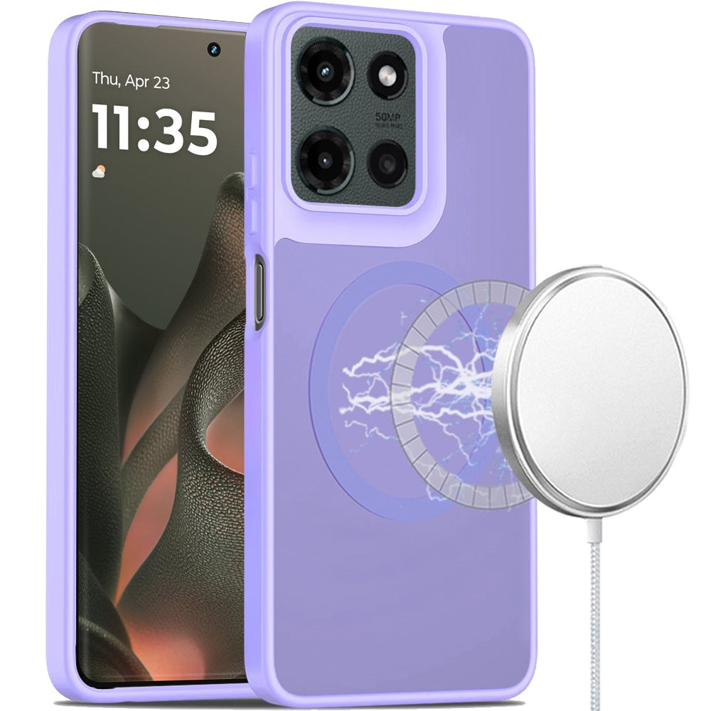 For Motorola Edge 2025 Case Magnetic Circle Soft Smooth Translucent Phone Cover