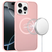 For iPhone 16 PRO MAX Case Magnet Circle Soft Touch Translucent +Tempered Glass