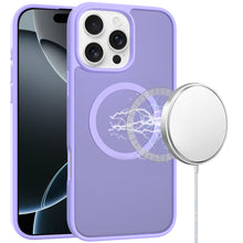 For iPhone 16 PRO MAX Case Magnet Circle Soft Touch Translucent +Tempered Glass