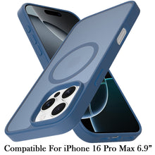 For iPhone 16 PRO MAX Case Magnet Circle Soft Touch Translucent +Tempered Glass