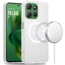 For Moto G Power 2025 Case Magnet Circle Soft Touch Translucent + Tempered Glass