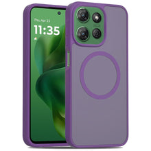 For Moto G Power 2025 Case Magnet Circle Soft Touch Translucent + Tempered Glass