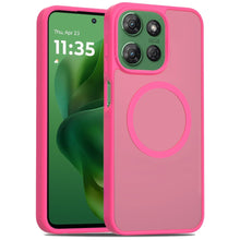 For Moto G Power 2025 Case Magnet Circle Soft Touch Translucent + Tempered Glass