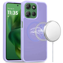 For Moto G Power 2025 Case Magnet Circle Soft Touch Translucent + Tempered Glass