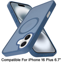 For iPhone 16 Plus 6.7in Case Magnetic Circle smooth Translucent +Tempered Glass