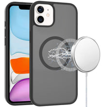 For iPhone 11 6.1 in. Case Magnetic Circle Smooth Translucent + Tempered Glass