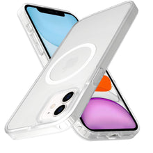 For iPhone 11 6.1 in. Case Magnetic Circle Smooth Translucent + Tempered Glass