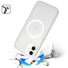 For iPhone 11 6.1 in. Case Magnetic Circle Smooth Translucent + Tempered Glass
