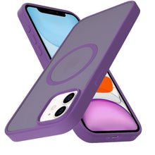 For iPhone 11 6.1 in. Case Magnetic Circle Smooth Translucent + Tempered Glass