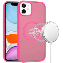 For iPhone 11 6.1 in. Case Magnetic Circle Smooth Translucent + Tempered Glass