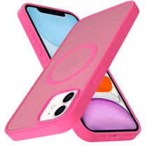 For iPhone 11 6.1 in. Case Magnetic Circle Smooth Translucent + Tempered Glass