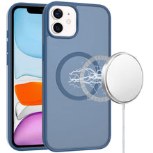 For iPhone 11 6.1 in. Case Magnetic Circle Smooth Translucent + Tempered Glass