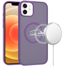 For iPhone 12/12 Pro Case Magnetic Circle Soft Touch Translucent +Tempered Glass