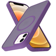 For iPhone 12/12 Pro Case Magnetic Circle Soft Touch Translucent +Tempered Glass