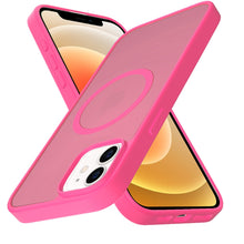 For iPhone 12/12 Pro Case Magnetic Circle Soft Touch Translucent +Tempered Glass